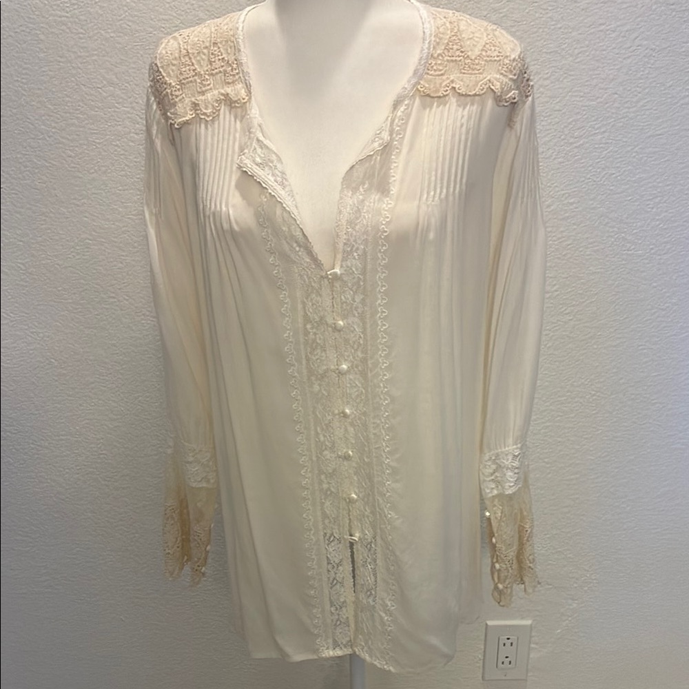 BEAUTIFUL Johnny Was Cream Lace Women's Top